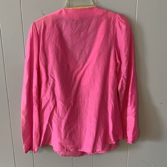 Banana Republic Fuchsia Embellished Blouse Size Small - Picture 3 of 5